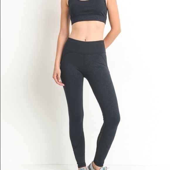 Luks Boutique Pants - Dina Geo Print Mesh Full Leggings